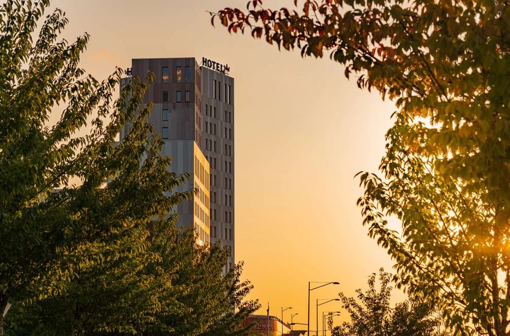 Malmö Arena Hotel ved siden af X-Vision i Hyllie