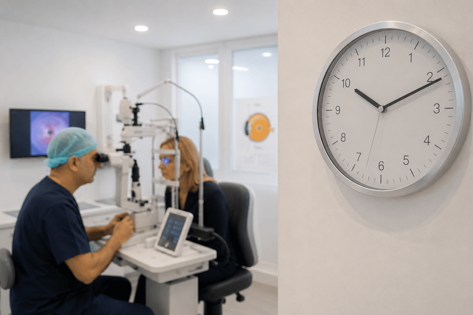 Vitreolysebehandling tager cirka 15–30 minutter